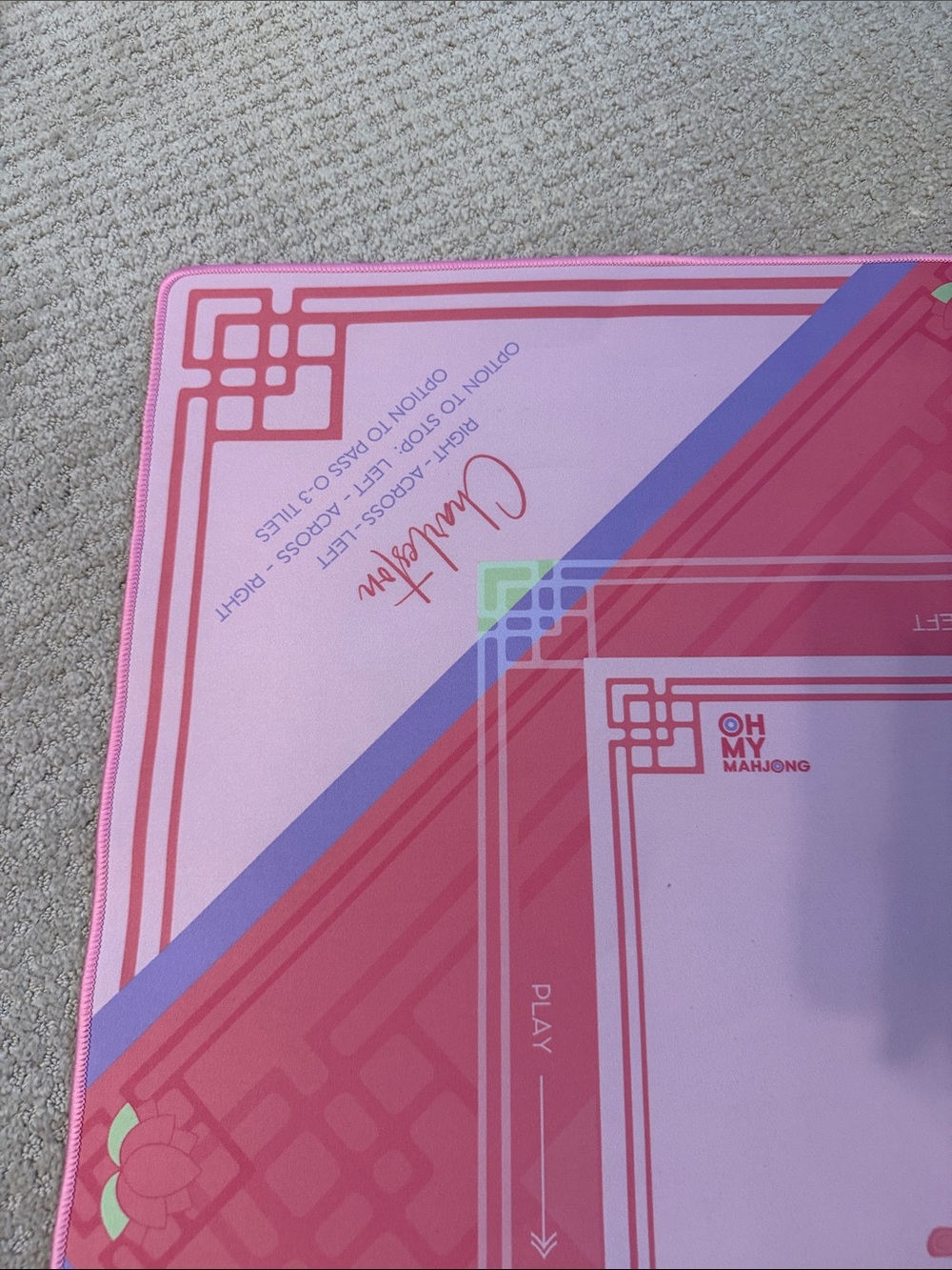 Oh My Mahjong Pink Bird Bam Mahjong Mat and Bag - Picture 4 of 7